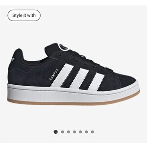 Adidas Campus Black with White Stripes